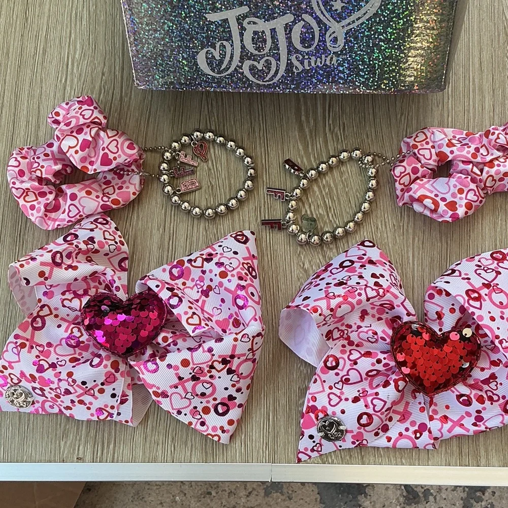 ❤️🎀JoJo Siwa Pink and Red Heart Bow Set